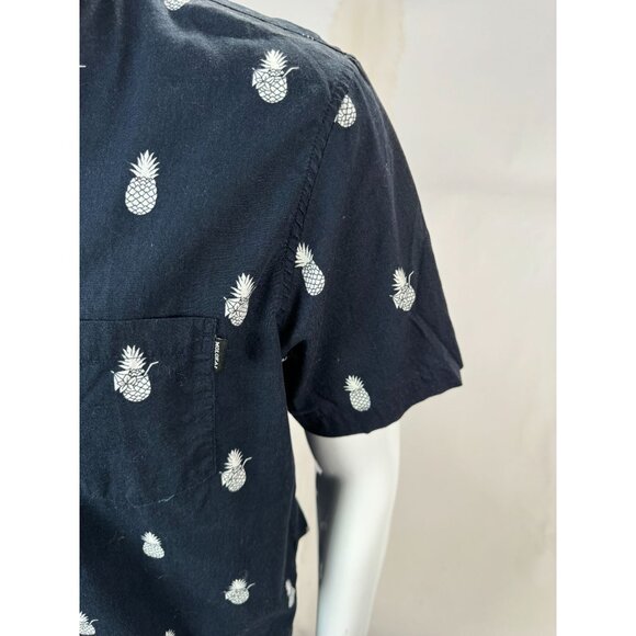 Mens Hawaiian Shirt By Molokai Surf Co. Pineapple Print Short Sleeve Button-Up L - Picture 5 of 16